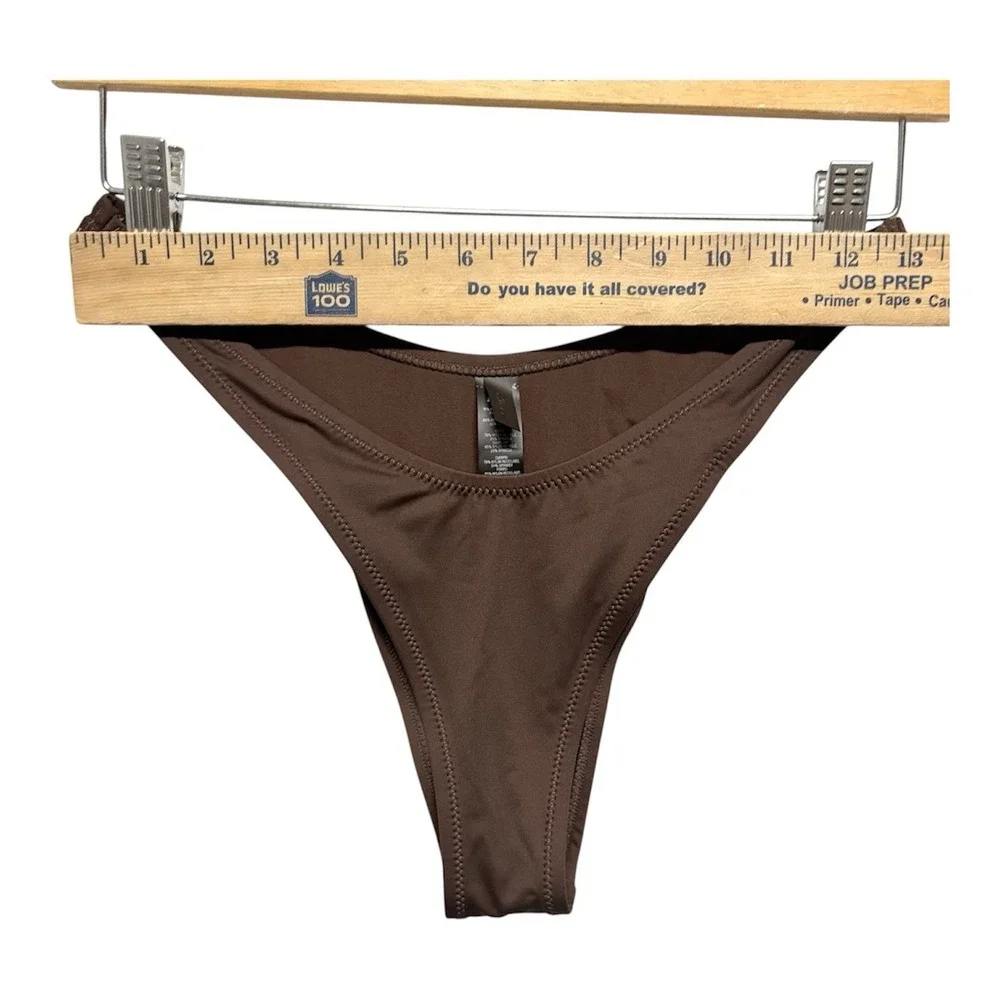 Skims Signature Swim Bottom Cheeky Tanga Coca Brown Resortwear Womens Medium